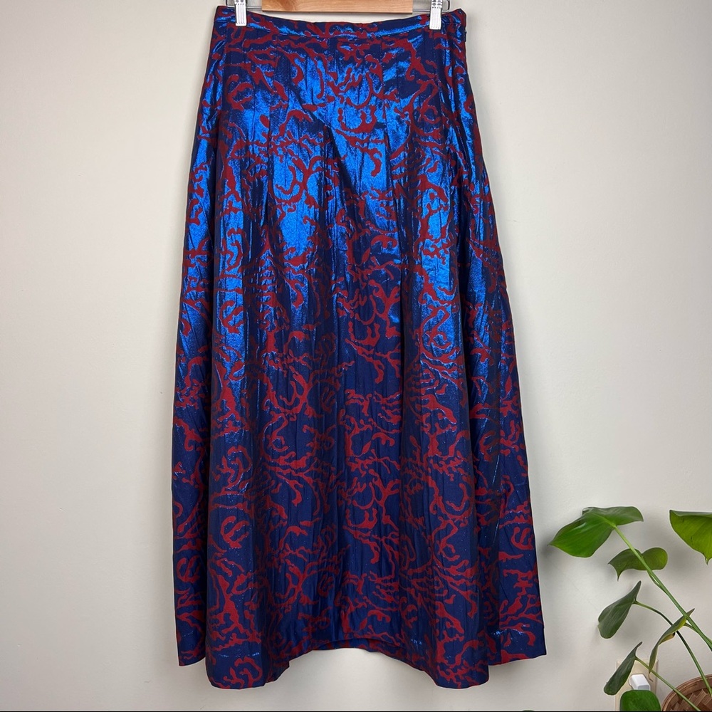 Anthropologie Blue and Red Maxi Skirt - Picture 5 of 15